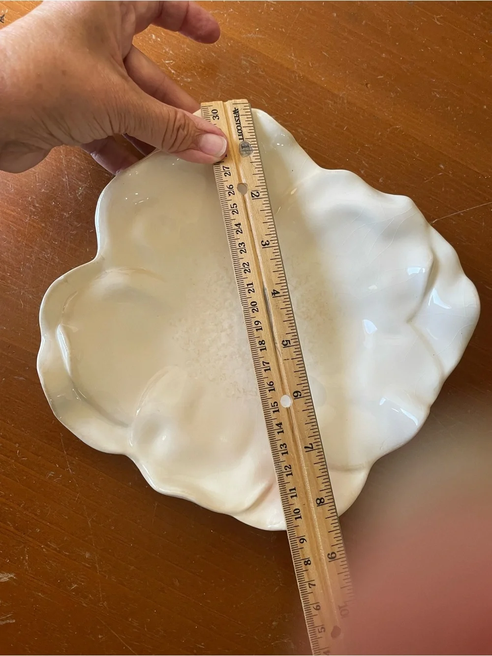 Pottery Barn Creme Ceramic Flower-Shaped Candy, Trinket Dish